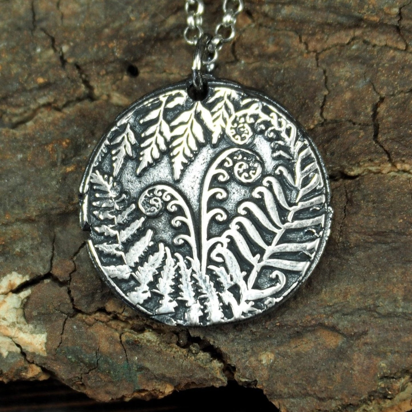 Anhänger Farn Wald Natur Sterling Silber, 40149