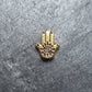 5 kleine Perlen Hamsa, Hand der Fatima, antik goldfarben, 10232