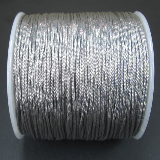 10 Meter Makramee Band 0,8 mm, silber, 10106