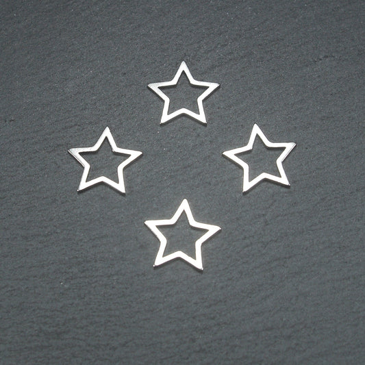 4 Stern Verbinder klein, Anhänger, Edelstahl, 10653