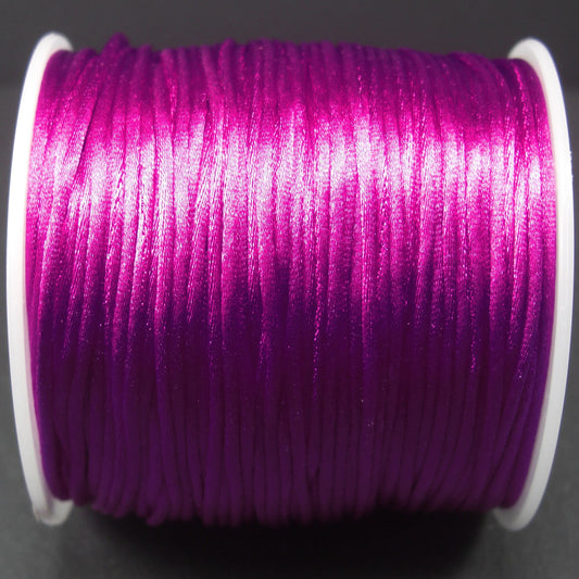 10 Meter Makramee Band 1 mm, Satin, Fuchsia, Rotviolett, 10776