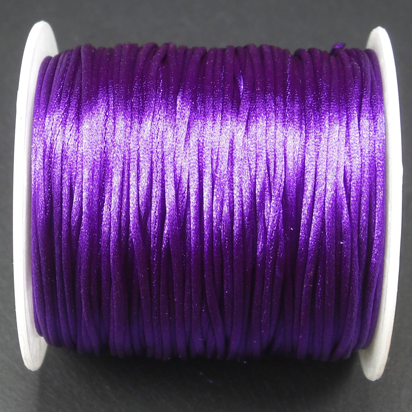 10 Meter Makramee Band 1 mm, Satin, dunkel Lila, dunkel Violett, 10773