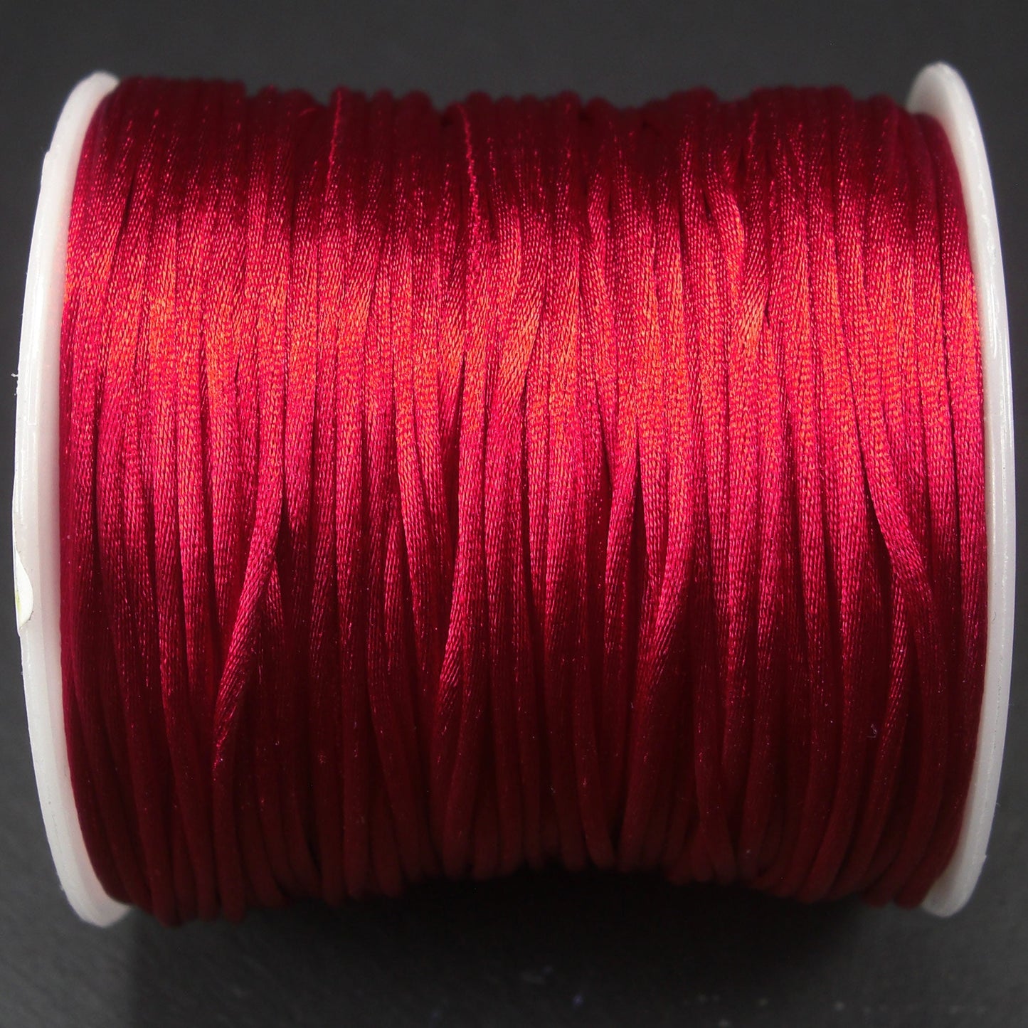 10 Meter Makramee Band 1 mm, Satin, Rot, 10775