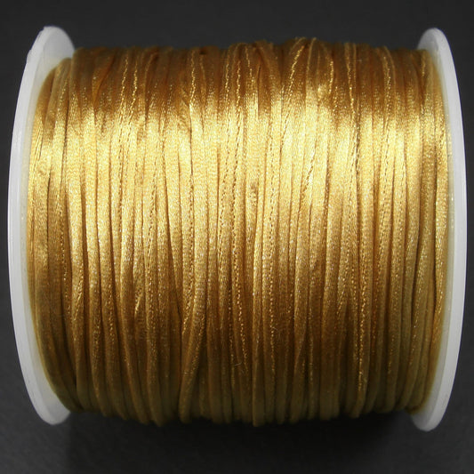 10 Meter Makramee Band 1 mm, Satin, Gold, Gold Gelb, 10779