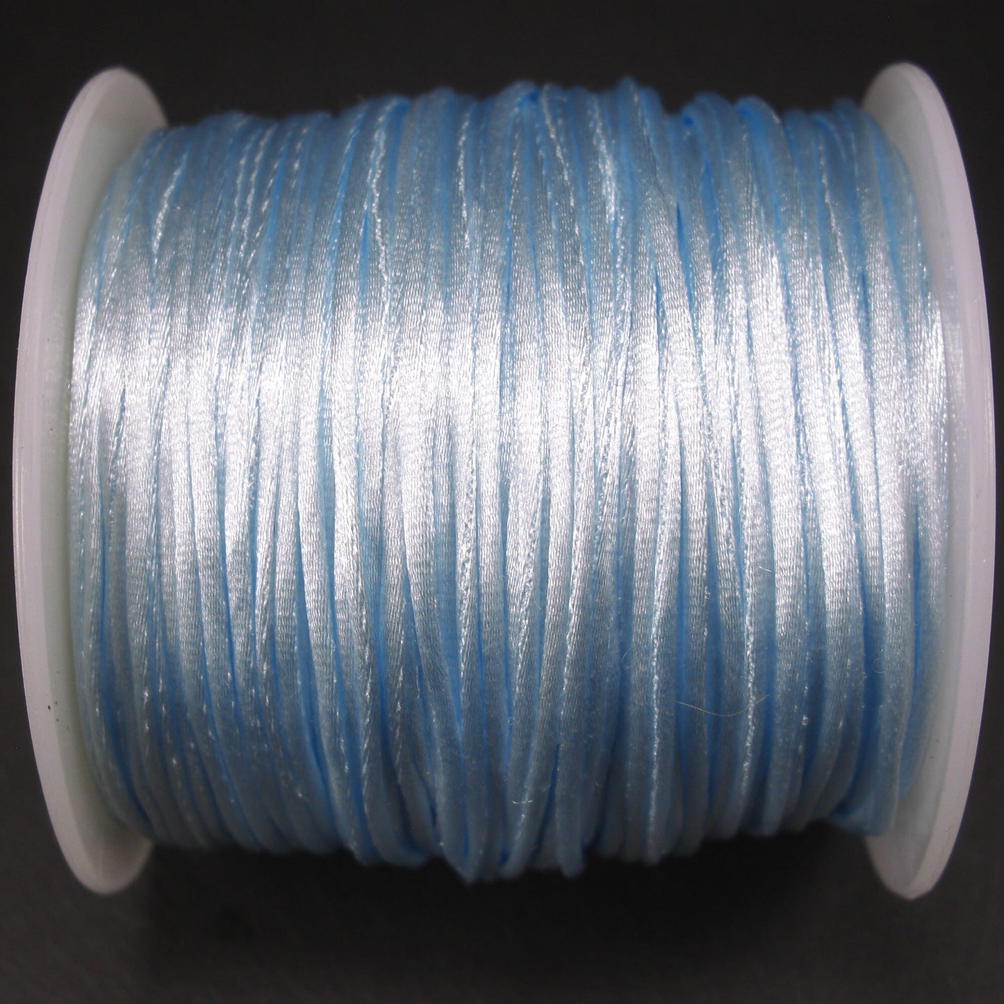 10 Meter Makramee Band 1 mm, Satin, hell Himmelblau, 10780