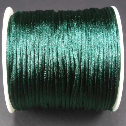 10 Meter Makramee Band 1 mm, Satin, Dunkelgrün, 10783