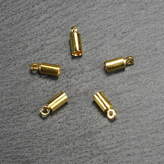 10 Endkappen rund für 3 mm Band, goldfarben, 10134