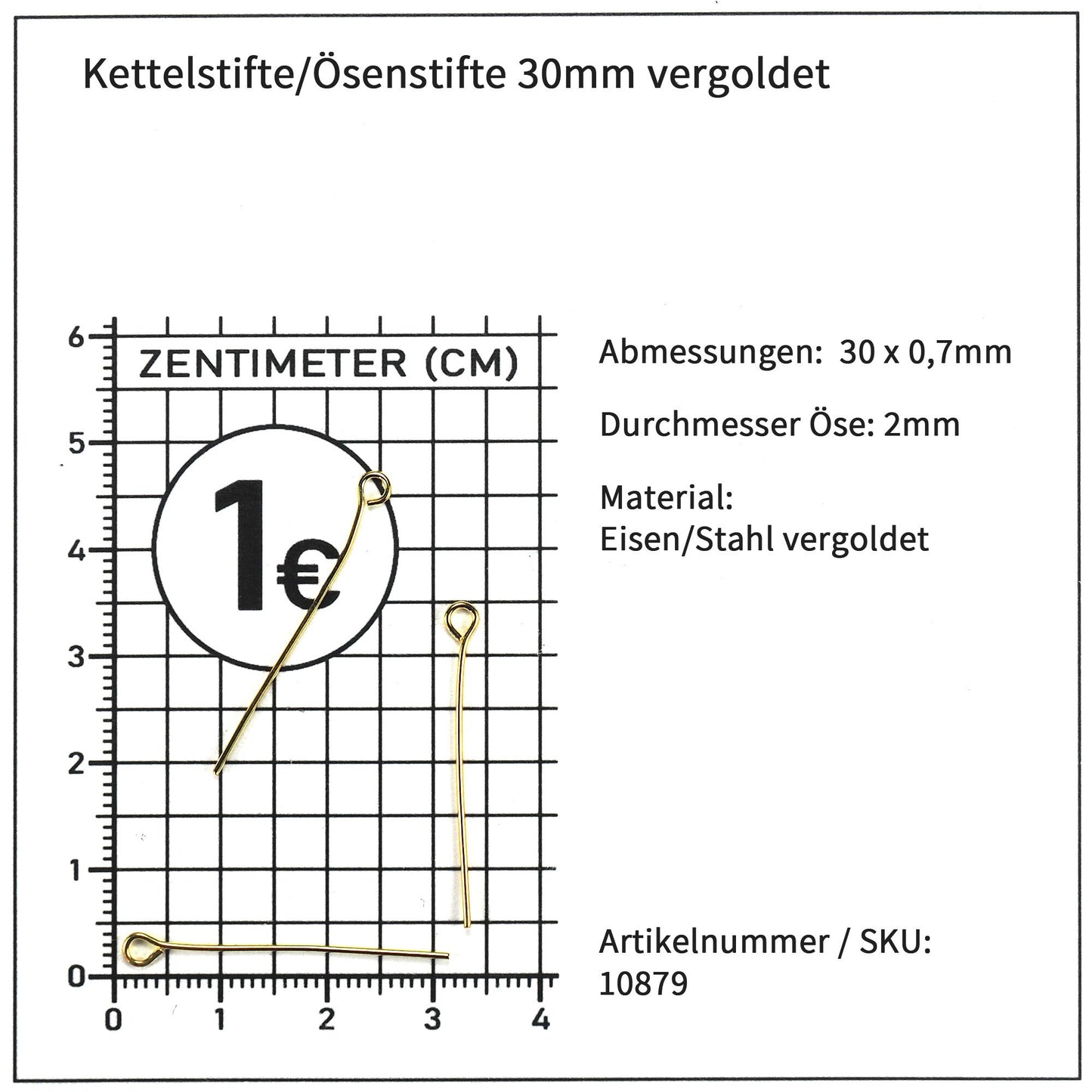 40 Kettelstifte vergoldet, 10879