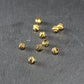 10 kleine Perlen 4mm, geriffelt, Barrel, antik goldfarben, 10469