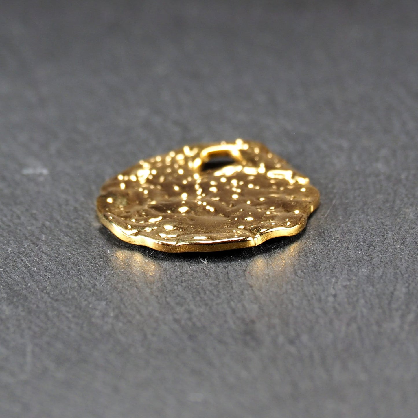 Anhänger Nugget unregelmäßig Edelstahl 304L ionenvergoldet, gold, 11066