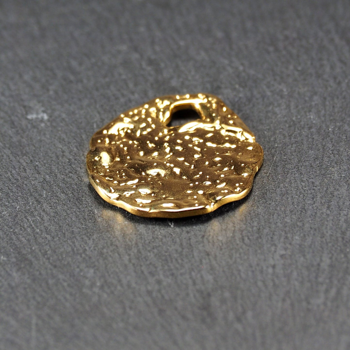 Anhänger Nugget unregelmäßig Edelstahl 304L ionenvergoldet, gold, 11066