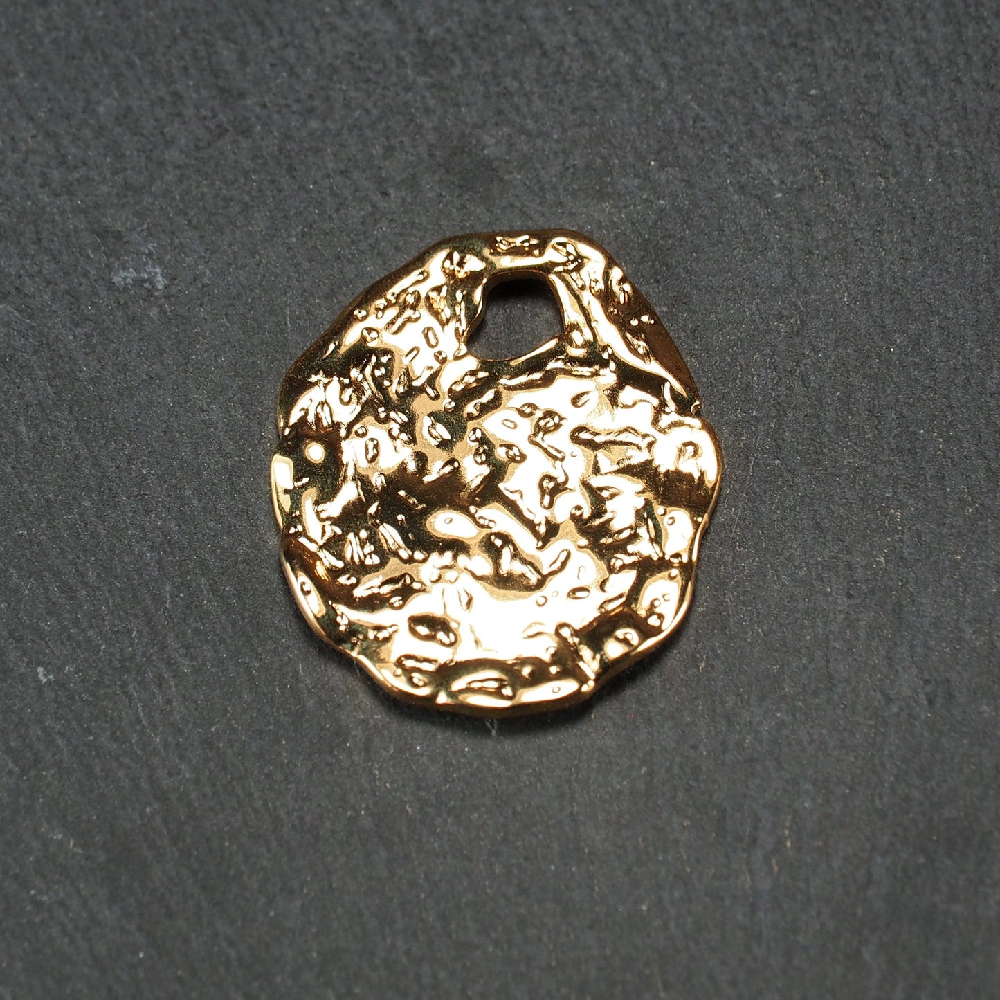 Anhänger Nugget unregelmäßig Edelstahl 304L ionenvergoldet, gold, 11066