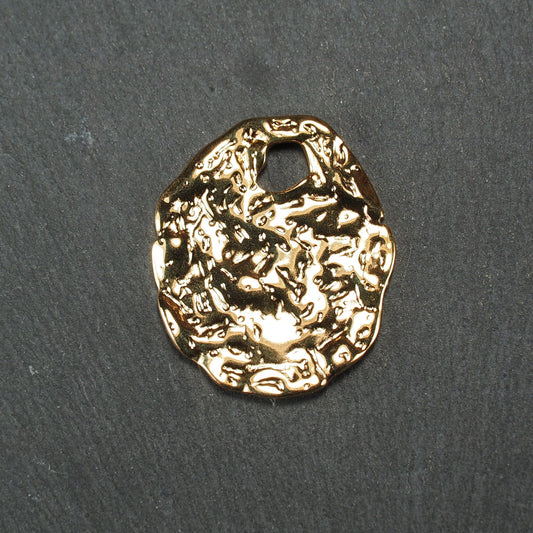 Anhänger Nugget unregelmäßig Edelstahl 304L ionenvergoldet, gold, 11066