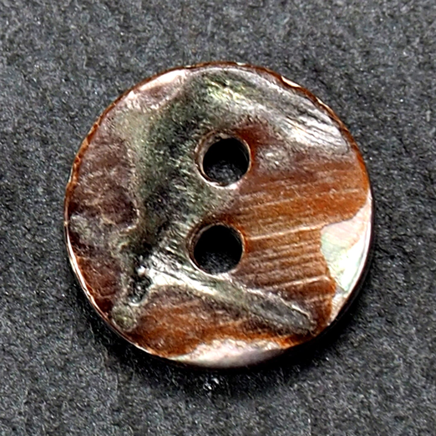 5 Perlmutt Knöpfe, grau, 11,5 mm, 11117