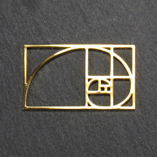 Anhänger Fibonacci Spirale, Edelstahl 304, ionenvergoldet, 11128
