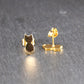 1 Paar Katzen Ohrstecker, Edelstahl 304 ionenvergoldet, gold, 11145