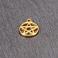 2 Anhänger Pentagramm, ionenvergoldet Edelstahl 304L,11176