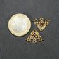 2 Chandelier Verbinder filigranes Ornament, vergoldet, 11186