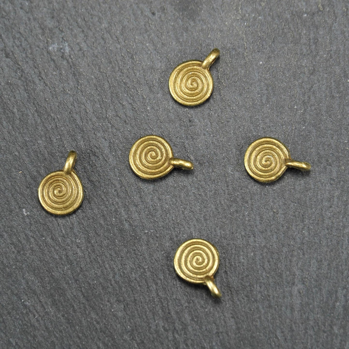 5 Anhänger Spirale, bronzefarben antik, 11255