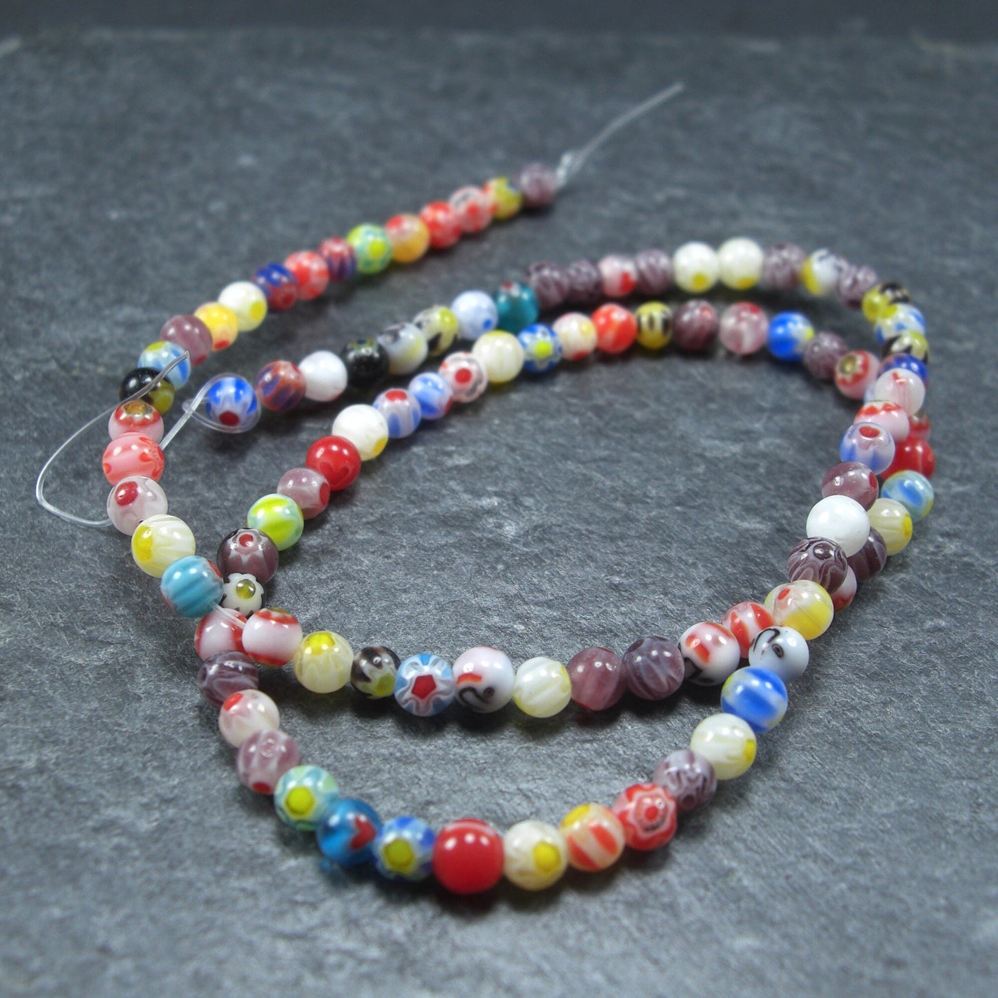 96 Millefiori Glas Perlen, rund, 4 mm, 10204