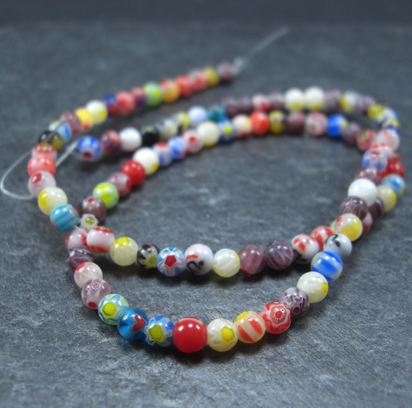 96 Millefiori Glas Perlen, rund, 4 mm, 10204