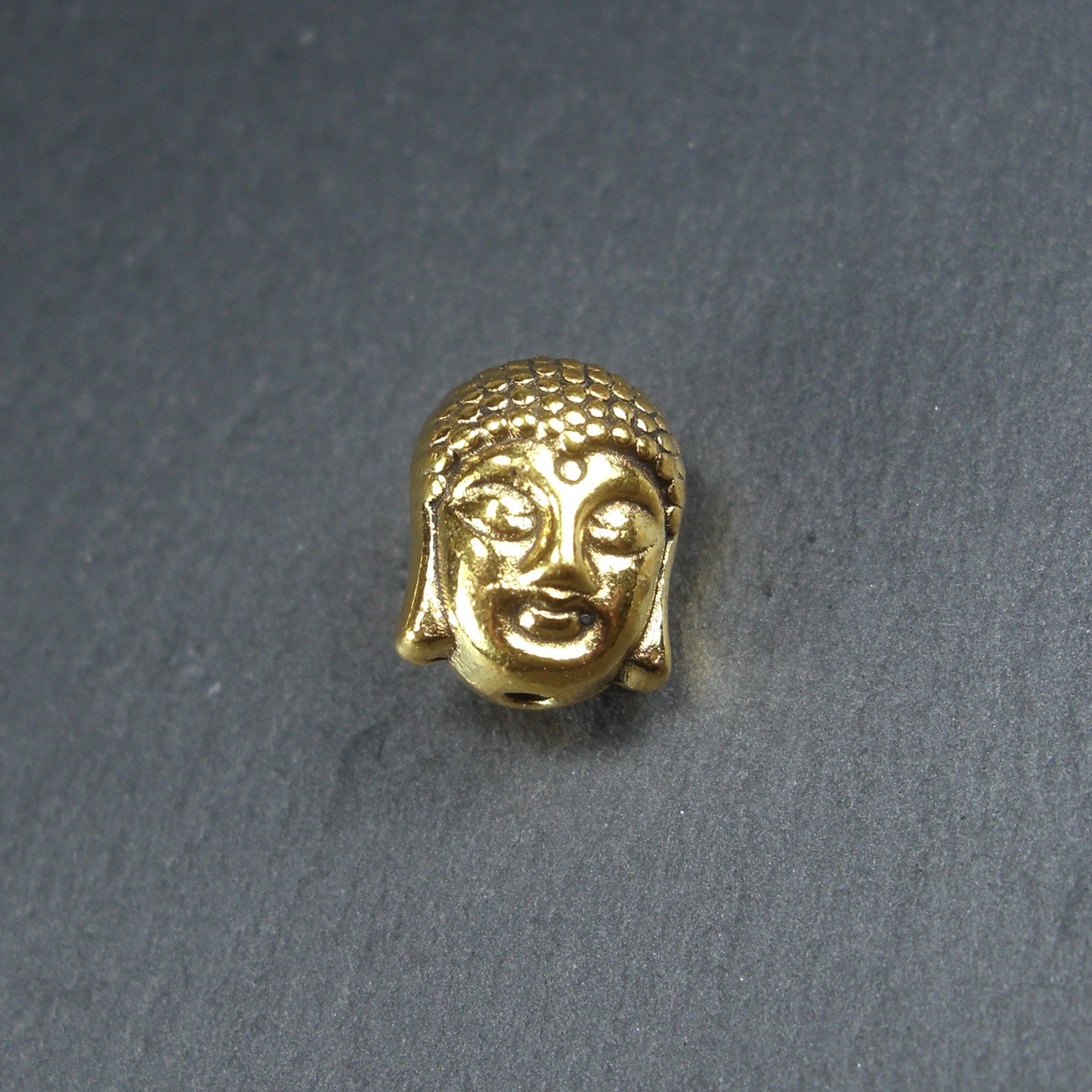 5 Perlen Buddha, Buddhakopf, goldfarben, 10472