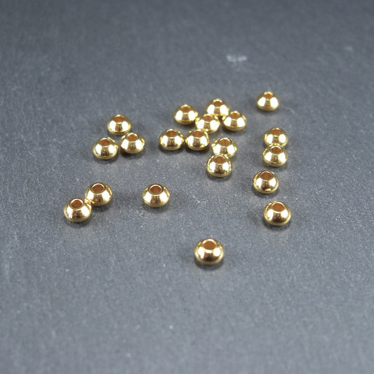 10 kleine Spacer Perlen, Rondell, schlicht, Edelstahl goldfarben, 10632