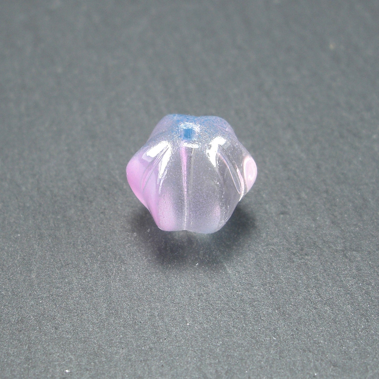 5 süße Glas Perlen 11 mm, Kürbis, blau rosa, 10547