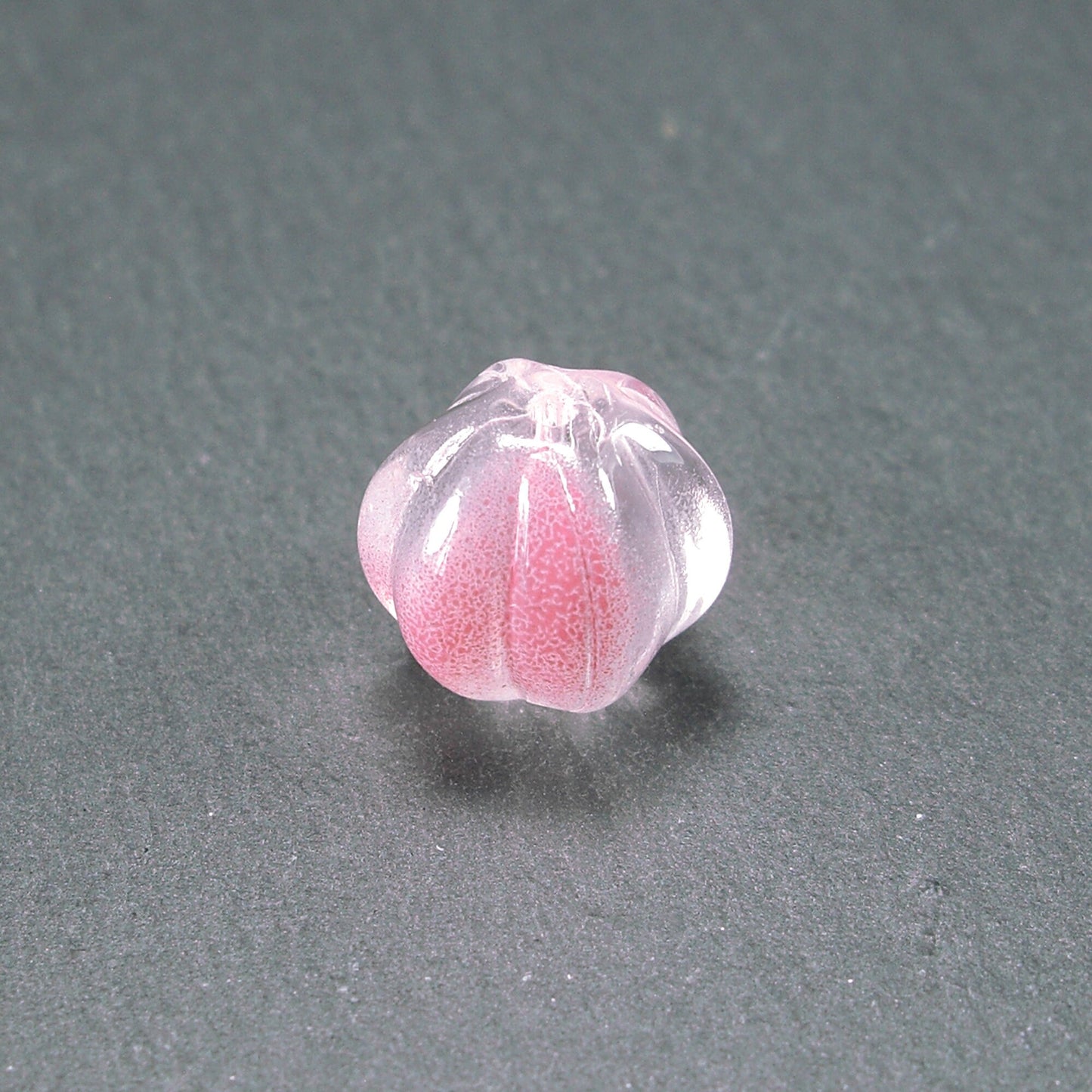 5 süße Glas Perlen 11 mm, Kürbis, rosa, 10554