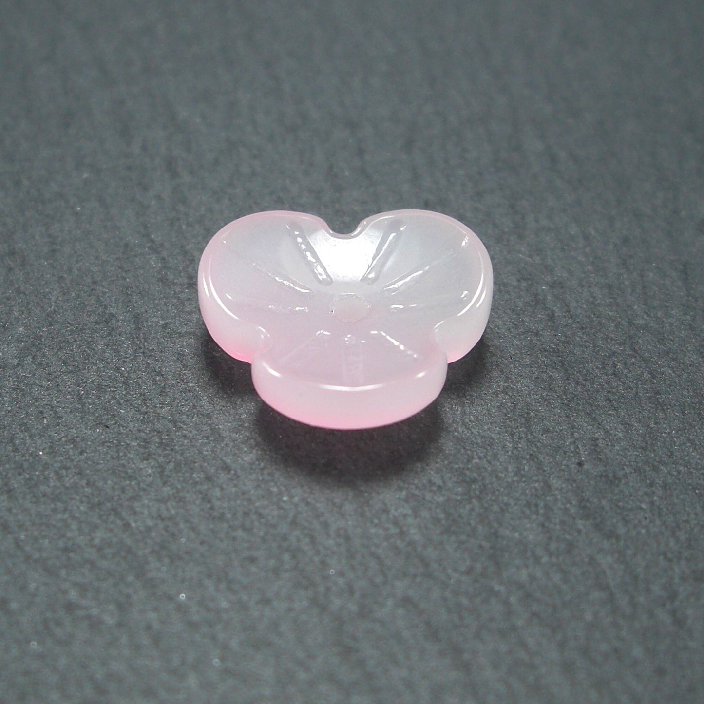 5 Glas Perlen/Spacer 12 x 3 mm, Blume, Blüte, rosa weiß, 10536