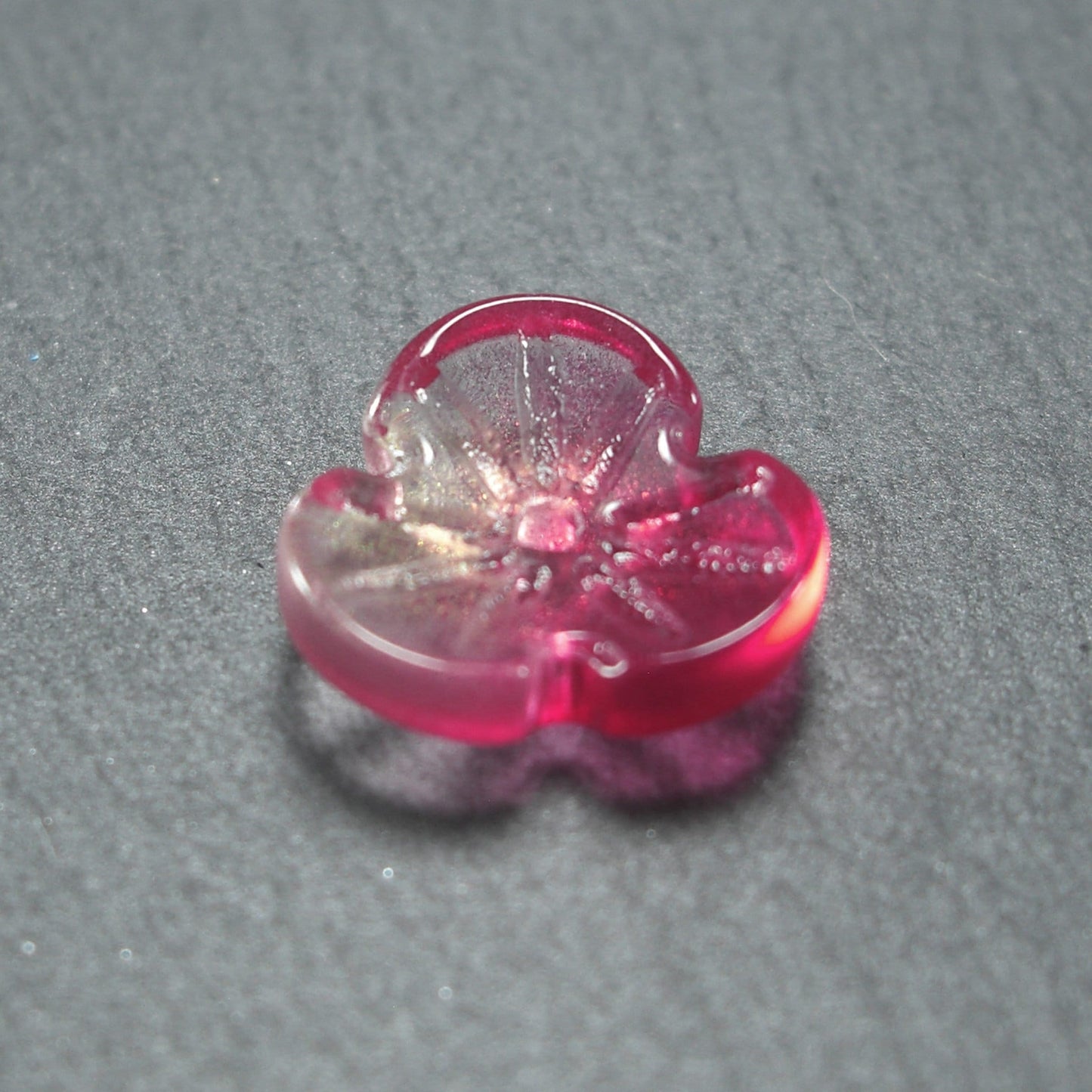 5 Glas Perlen/Spacer 12 x 3 mm, Blume, Blüte, rosenrot gold, 10538