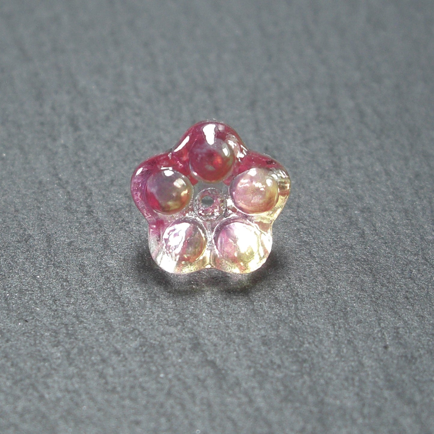 5 Glas Perlen 8 x 6 mm, Blume, Blüte, rosé & apricot, 10542