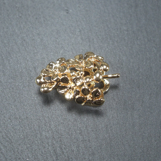 2 Perlenkappen 18 x 13,5 x 8,4 mm, Messing, 24 Karat vergoldet, 10644