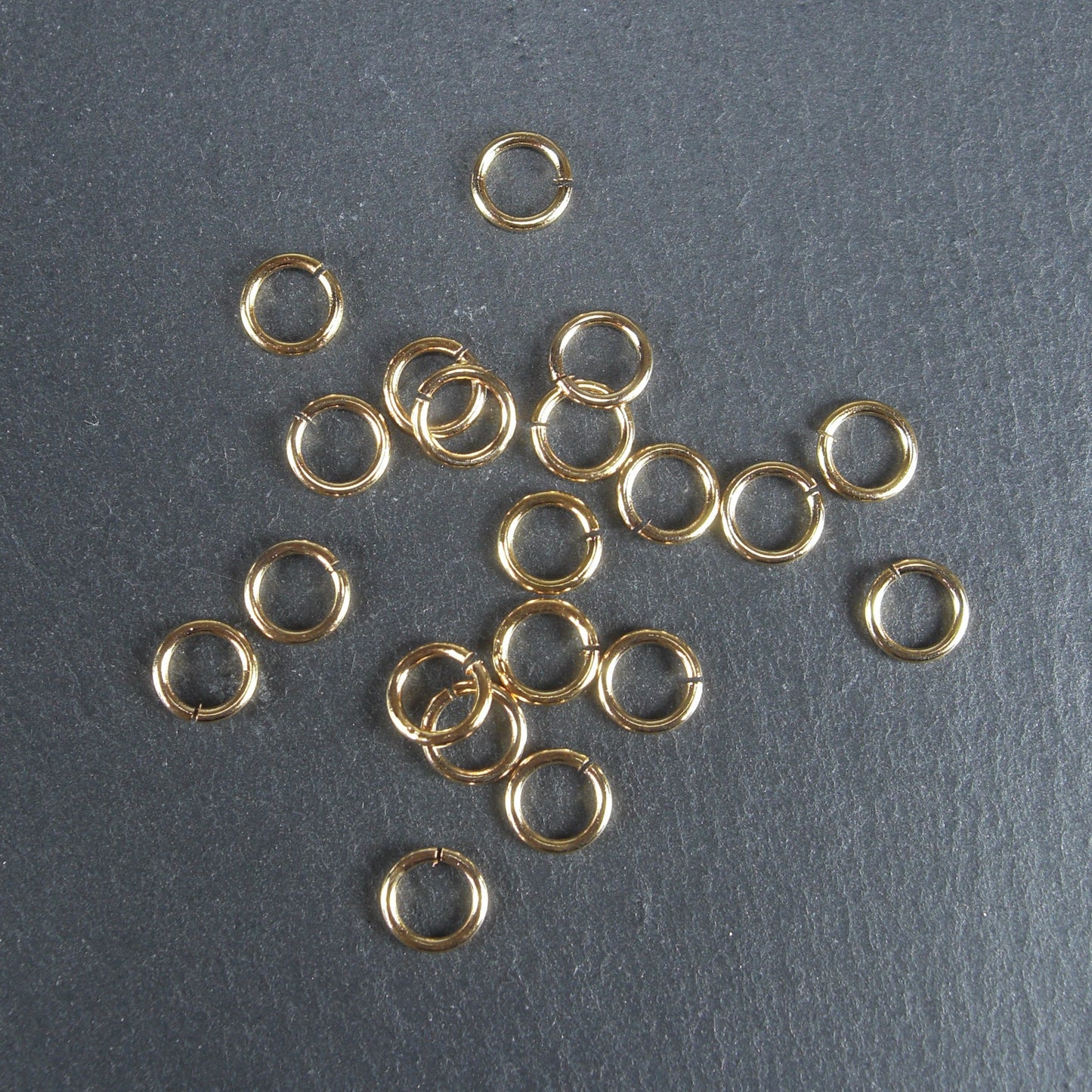 20 Binderinge 6 mm, Messing 24 K vergoldet, 10687