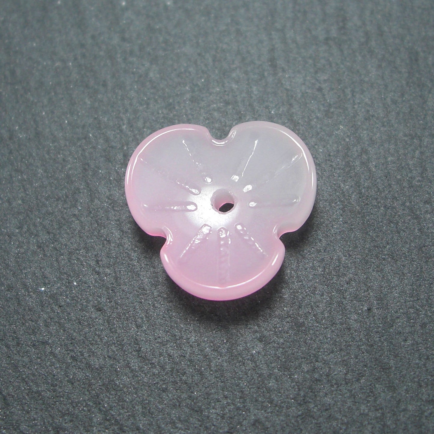 5 Glas Perlen/Spacer 12 x 3 mm, Blume, Blüte, rosa weiß, 10536