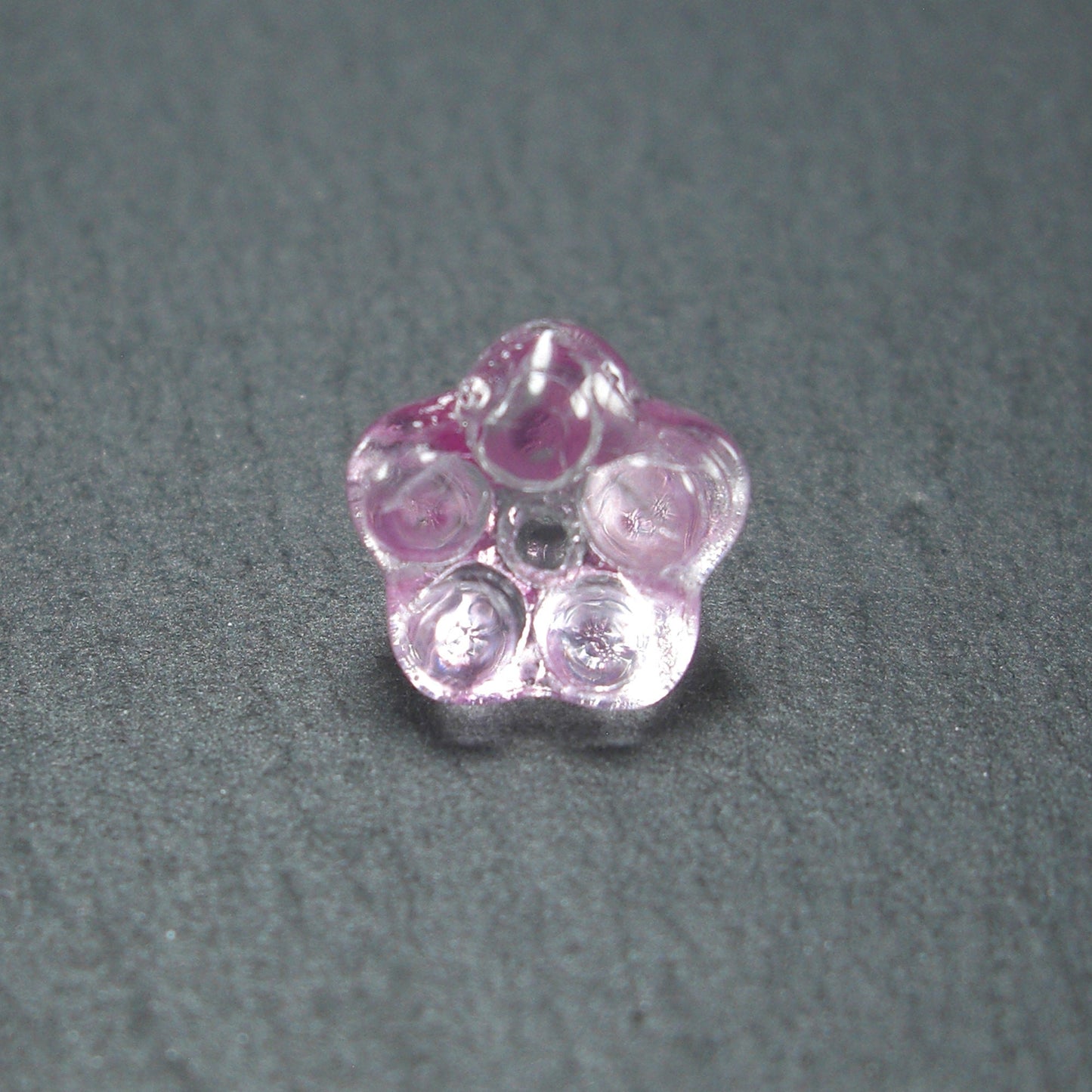 5 Glas Perlen 8 x 6 mm, Blume, Blüte, rosa, 10540