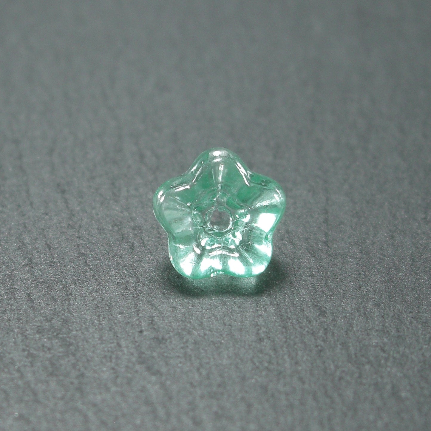 5 Glas Perlen 8 x 6 mm, Blume, Blüte, grün, 10543