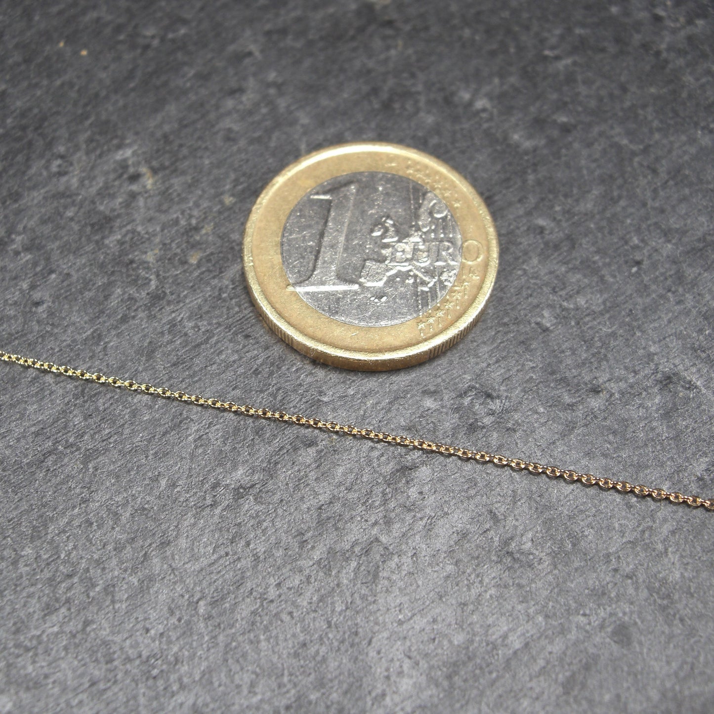 0,5 Meter 0,9 x 1,2 mm Ankerkette, Messing, 18k vergoldet, 10720