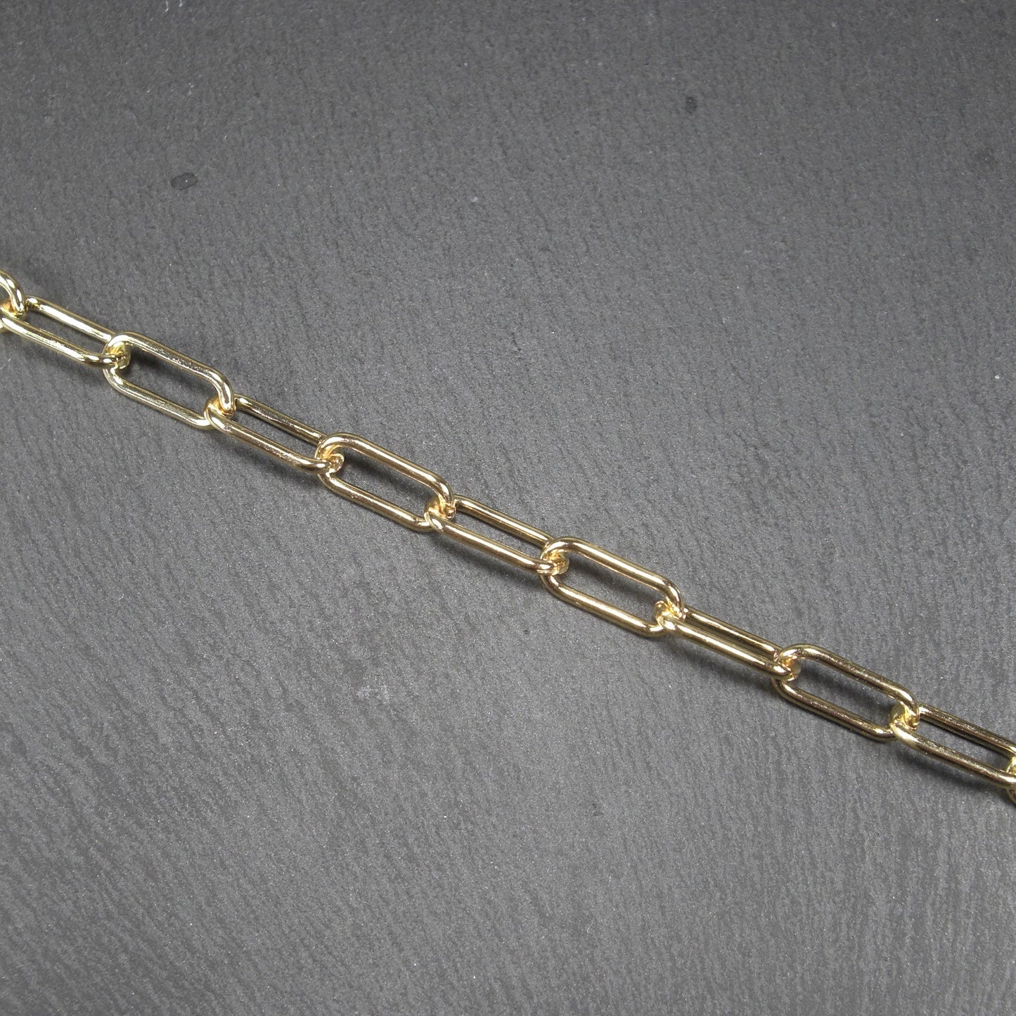 50 cm Ankerkette 7,6 x 16 mm, Meterware, Messing, 24 Karat vergoldet, 10618