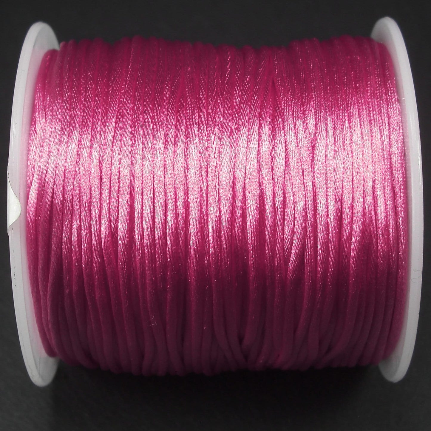 10 Meter Makramee Band 1 mm, Satin, hell Koralle, Pink, 10784