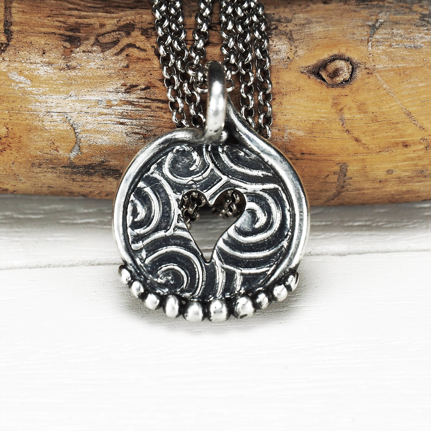 Anhänger Herz, Boho, 925 Sterling Silber, 40008