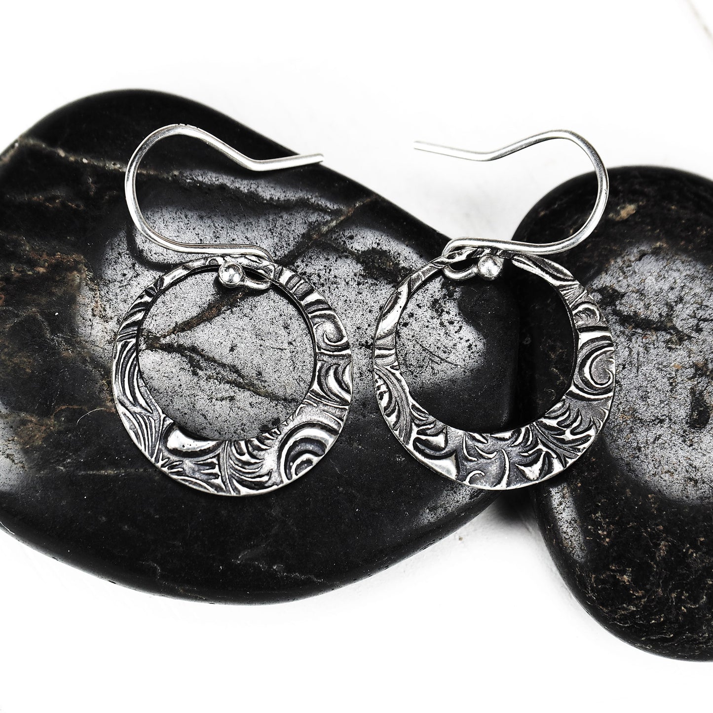 Ohrringe, Ohrhänger, floral, boho, recyceltes 925 Sterling Silber, 40116