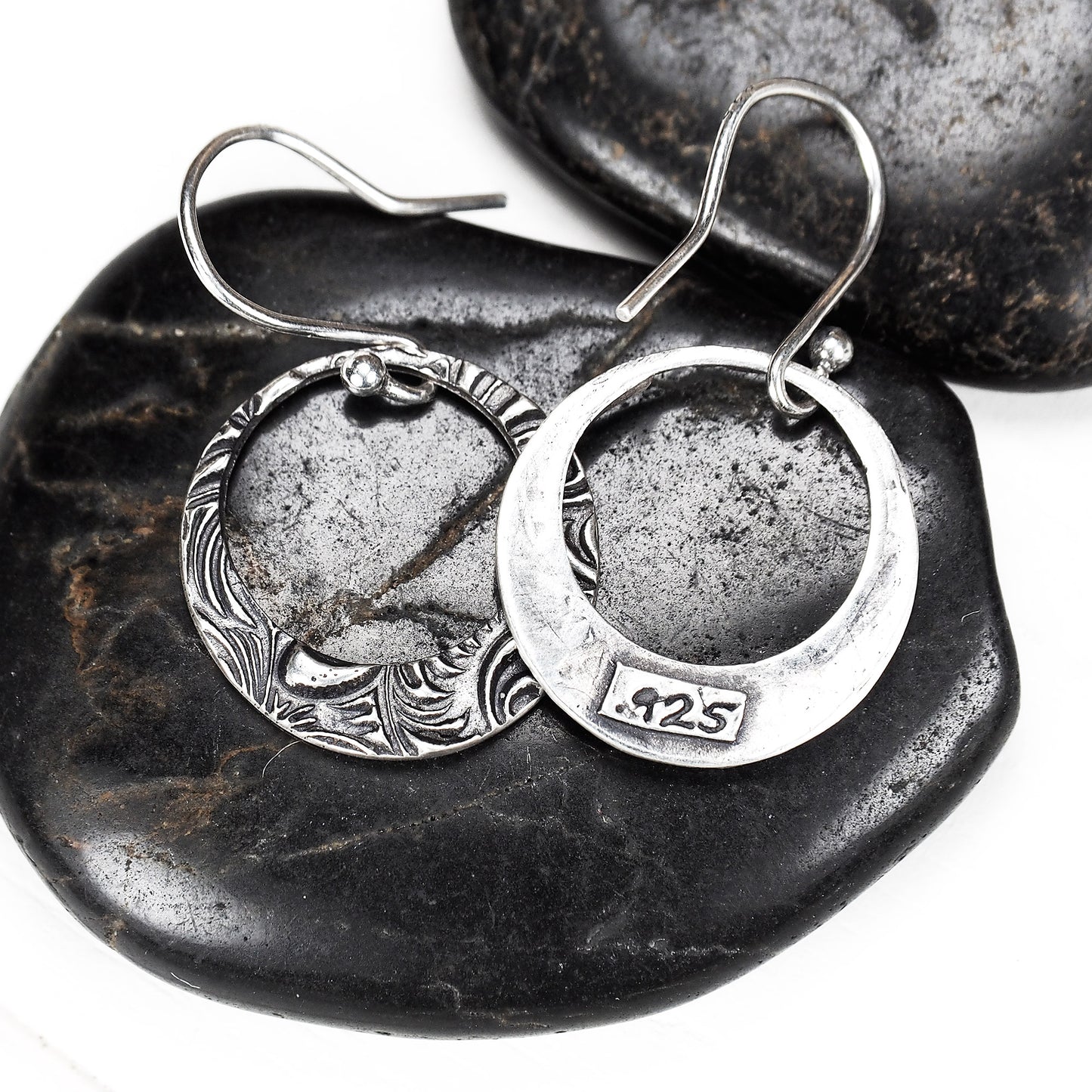 Ohrringe, Ohrhänger, floral, boho, recyceltes 925 Sterling Silber, 40116