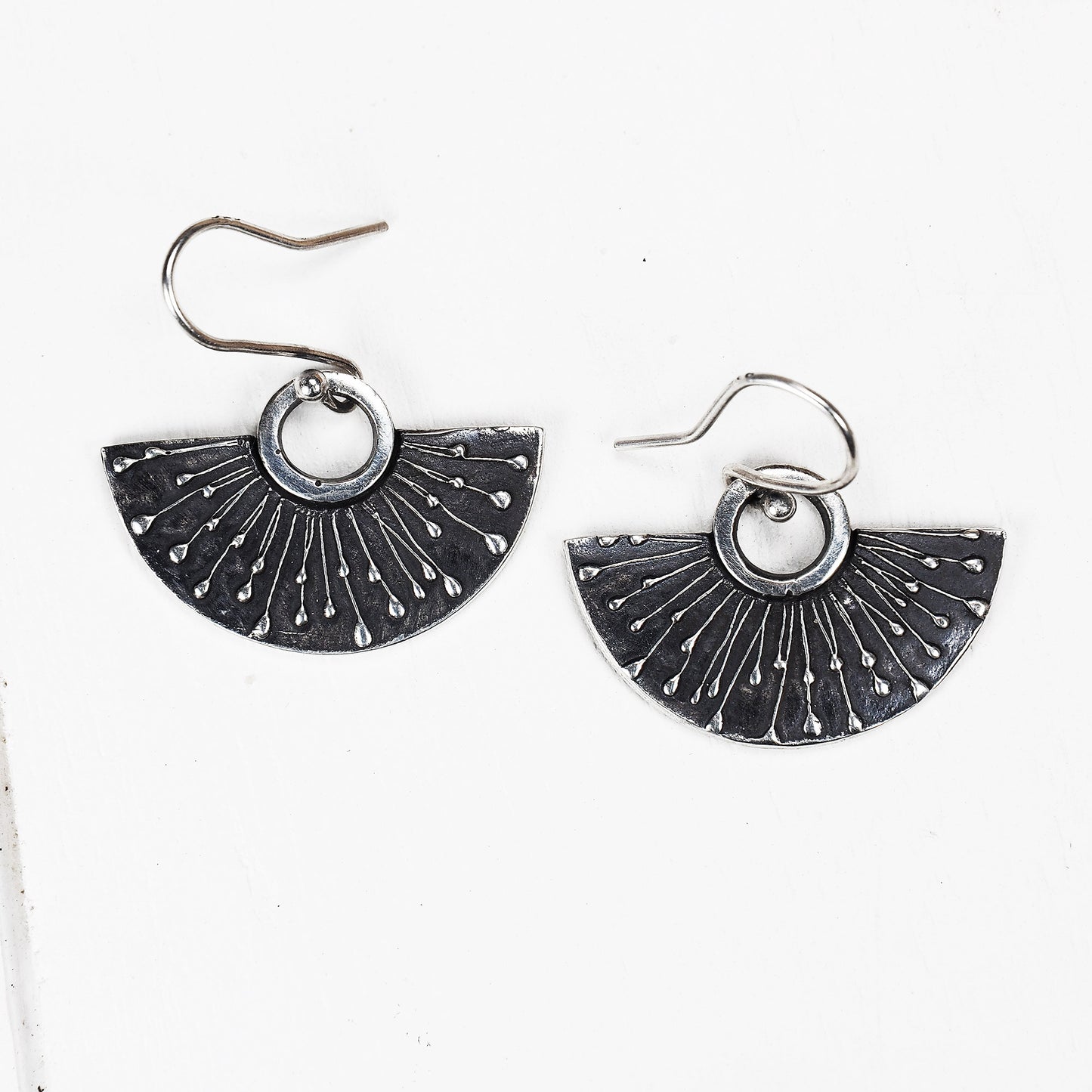 Ohrringe, Ohrhänger, floral, boho, recyceltes 925 Sterling Silber, 40117