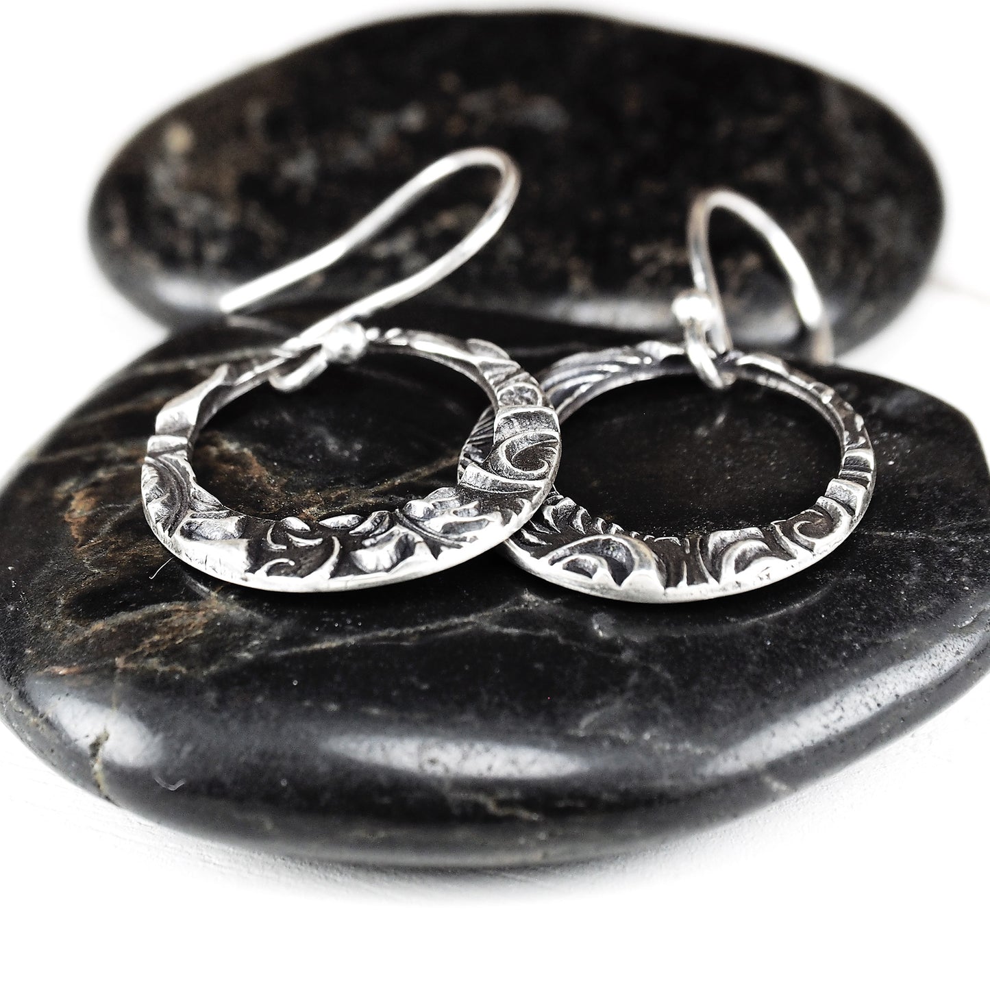 Ohrringe, Ohrhänger, floral, boho, recyceltes 925 Sterling Silber, 40116