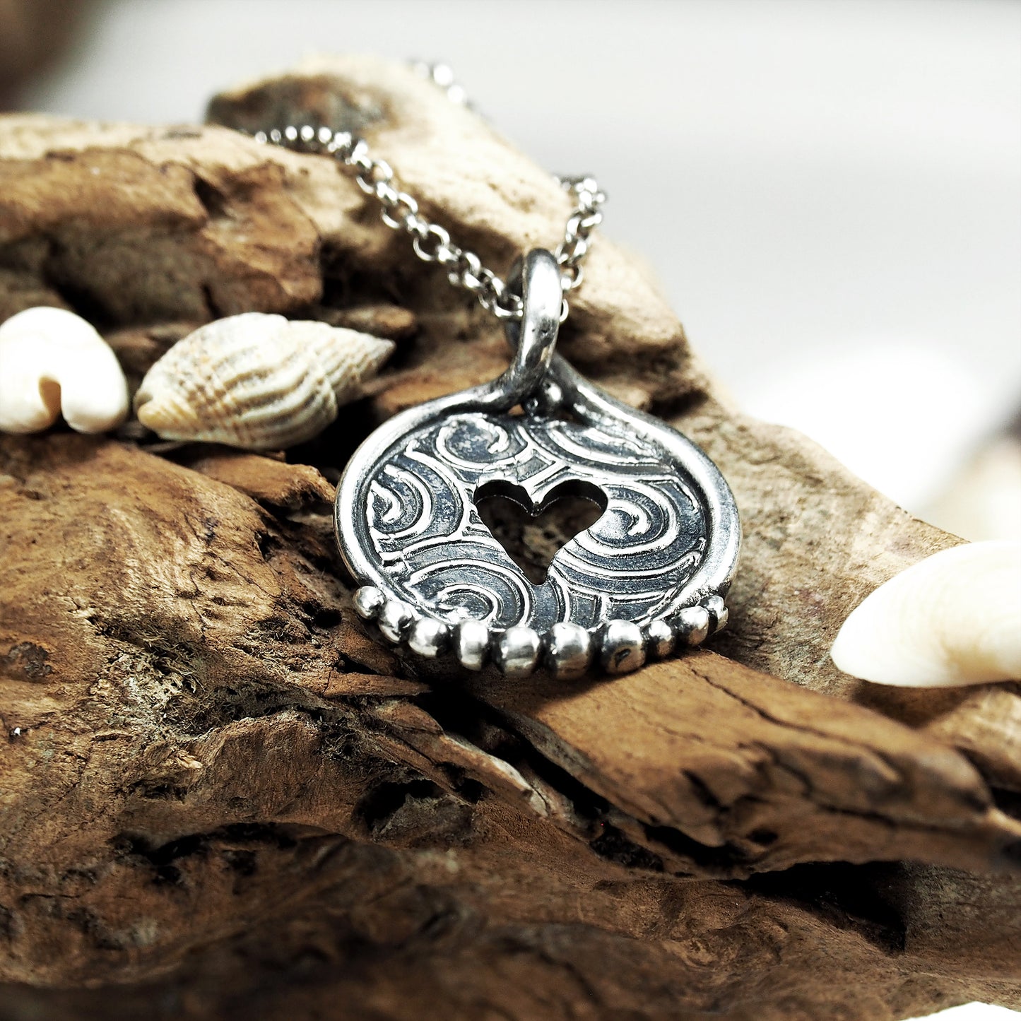 Anhänger Herz, Boho, 925 Sterling Silber, 40008