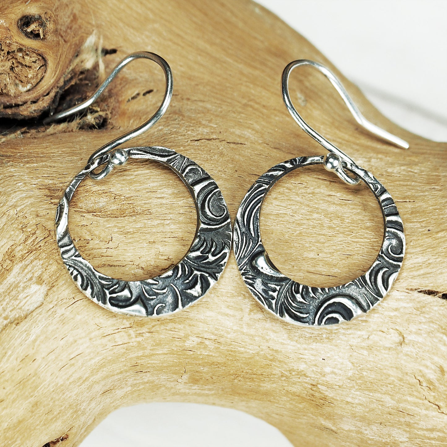 Ohrringe, Ohrhänger, floral, boho, recyceltes 925 Sterling Silber, 40116