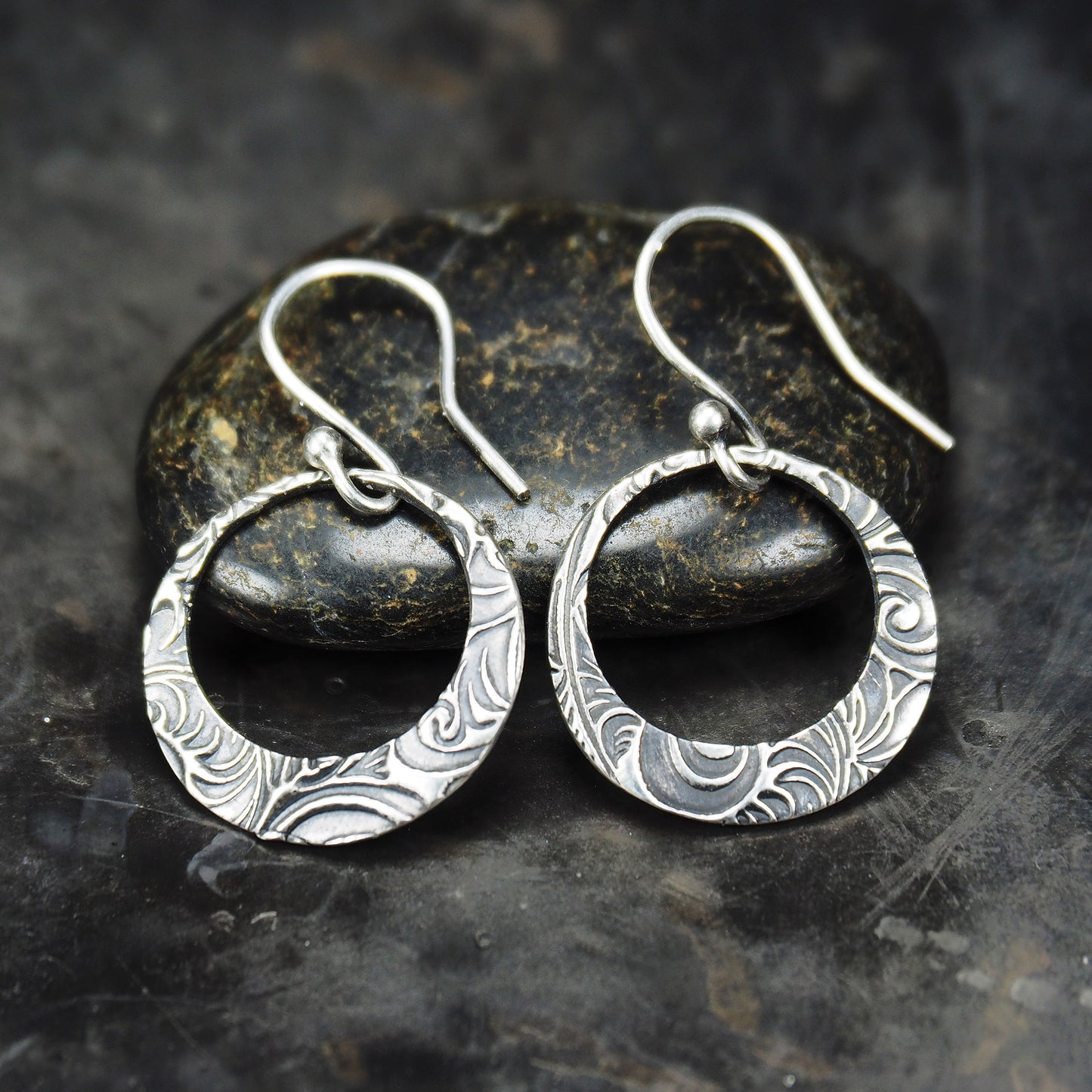 Ohrringe, Ohrhänger, floral, boho, recyceltes 925 Sterling Silber, 40114