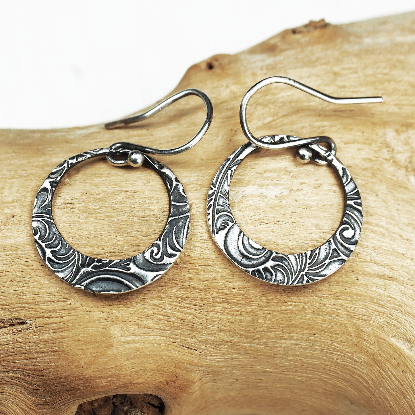 Ohrringe, Ohrhänger, floral, boho, recyceltes 925 Sterling Silber, 40114